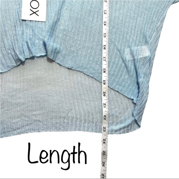 Wildfox Baby Pastel Blue Knit Waylon Fringe Western Sweater Size Medium - Picture 14 of 17